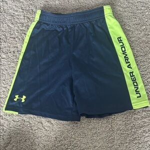 Under Armour boys Navy and Neon Green Shorts